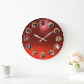 VIKTORIANISCHE ENAMELE/MINIATURHUNDERPORTRAS, Rot Große Wanduhr (Zuhause)