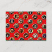 VIKTORIANISCHE ENAMELE/MINIATURHUNDERPORTRAS, Rot Visitenkarte (Rückseite)