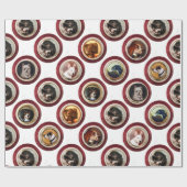 VIKTORIANISCHE ENAMELE/MINIATURHUNDERPORTRAS, weiß Geschenkpapier (Flach)