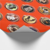 VIKTORIANISCHE ENAMELS MINIATURE DOG PORTRAS Orang Geschenkpapier (Ecke)