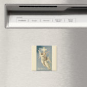 Viktorianische Engel mit Kreuz, Vintag Ostern Magnet (In Situ (Geschirrspüler))