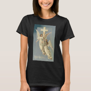 Viktorianische Engel mit Kreuz, Vintag Ostern T-Shirt