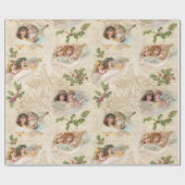 Viktorianische Engel mit Musik, Script & Holly Geschenkpapier (Flach)