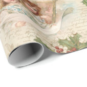 Viktorianische Engel mit Musik, Script & Holly Geschenkpapier (Rolleneckpunkt)