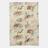 Viktorianische Engel mit Musik, Script & Holly Geschirrtuch (Vertikal)