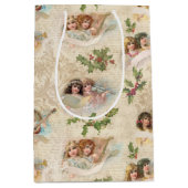 Viktorianische Engel mit Musik, Script & Holly Mittlere Geschenktüte (Vorderseite)