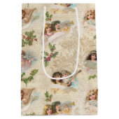 Viktorianische Engel mit Musik, Script & Holly Mittlere Geschenktüte (Rückseite)