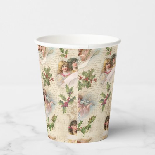 Viktorianische Engel mit Musik, Script & Holly Pappbecher (Rechts)