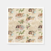 Viktorianische Engel mit Musik, Script & Holly Serviette (Vorderseite)