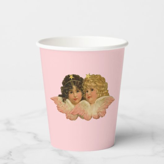 Viktorianische Engel Rosa Pappbecher (Rückseite)