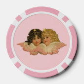 Viktorianische Engel Rosa Pokerchips (Rückseite)