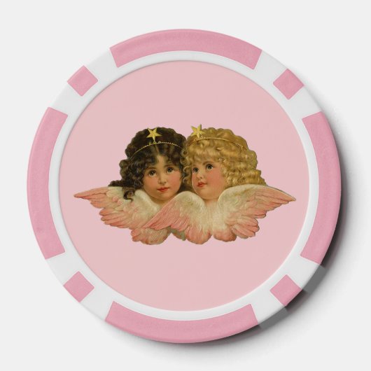 Viktorianische Engel Rosa Pokerchips (Rückseite)