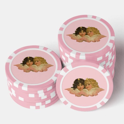 Viktorianische Engel Rosa Pokerchips (Stapel)