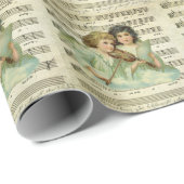 Viktorianische Engel Violin und Noten Geschenkpapier (Rolleneckpunkt)