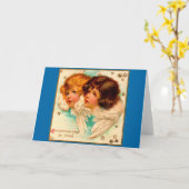 Viktorianische Engel Weihnachtsfreuden Seid du. Karte (Gelbe Blume)