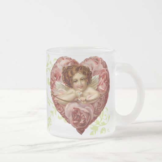 Viktorianische Engelvalentines-Tasse Mattglastasse (Rechts)