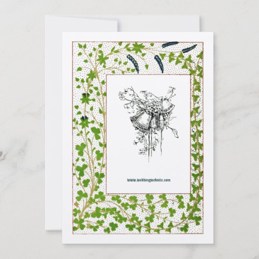 Viktorianische Epoche 1845 Vine & Clover Foliage H Einladung (Rückseite)