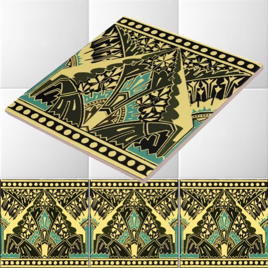 Viktorianische Era 1870 Art Nouveau Frieze Pattern Fliese
