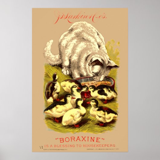 Viktorianische Era Cat & Baby Ducks Soap Ad Poster (Vorne)
