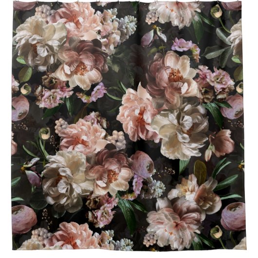 Viktorianische Era Dark Lush Bold Moody Gothic Flo Duschvorhang (Vorderseite)