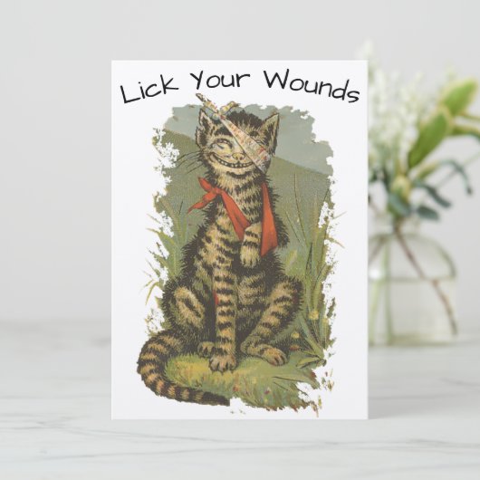 Viktorianische Era Funny Cat Get Well Card Templat (Stehend Vorderseite)