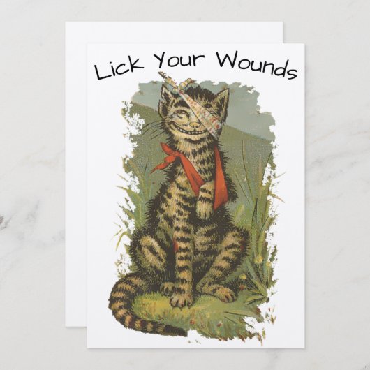Viktorianische Era Funny Cat Get Well Card Templat (Vorne/Hinten)