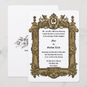 Viktorianische Era Griffin Rocaille Frame Wedding Einladung (Vorne/Hinten)