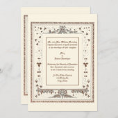 Viktorianische Era Kate Greenaway Border Wedding Einladung (Vorne/Hinten)