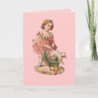 VIKTORIANISCHE ERA NOTECARDS - KLEINES MÄDCHEN UND KARTE