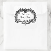 Viktorianische Ex-Libris-Buchzeichen-Aufkleber Quadratischer Aufkleber (Tasche)