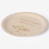 Viktorianische Fan Themed Katholische Hochzeit Pappteller (Schrägansicht)