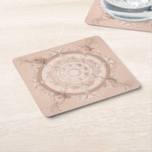 Viktorianische Feder, Pulverfarbe, Rechteckiger Pappuntersetzer (angewinkelt)