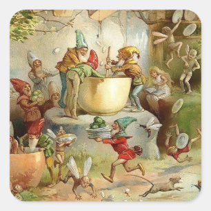 „Viktorianische Feen“ von E S Hardy Quadratischer Aufkleber