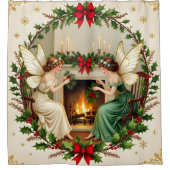 Viktorianische Feen Weihnachtsgeist Duschvorhang (Vorderseite)