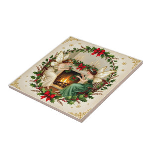 Viktorianische Feen Weihnachtsgeist Fliese