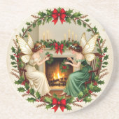 Viktorianische Feen Weihnachtsgeist Getränkeuntersetzer (Vorne)