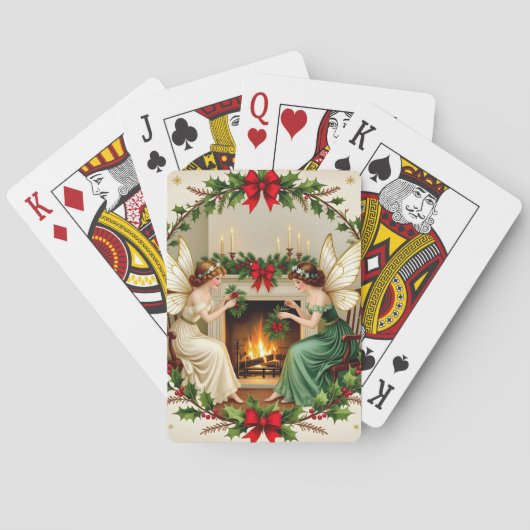 Viktorianische Feen Weihnachtsgeist Spielkarten (Rückseite)