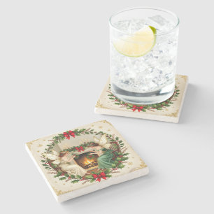 Viktorianische Feen Weihnachtsgeist Steinuntersetzer