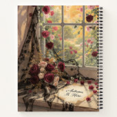 Viktorianische Fensterfront Vorhang Rose Art Notizblock (Rückseite)