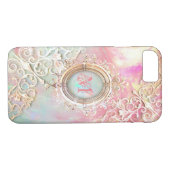 Viktorianische filigrane Opal-Rosa Perlmutter Case-Mate iPhone Hülle (Rückseite (Horizontal))