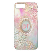 Viktorianische filigrane Opal-Rosa Perlmutter Case-Mate iPhone Hülle (Rückseite)