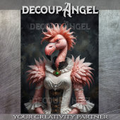 Viktorianische Flamingo-Decoupage- Seidenpapier