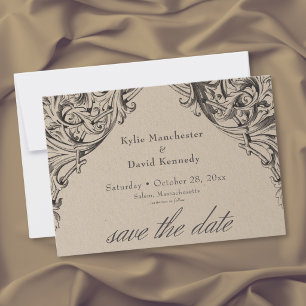Viktorianische Fledermaus bis zum Tod Schwarz & Br Save The Date
