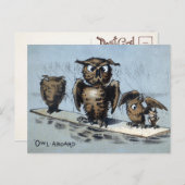 Viktorianische Floating Owls Postkarte (Vorne/Hinten)