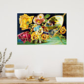 Viktorianische Flora und Landschaft Landschaftlich Poster (Küche)