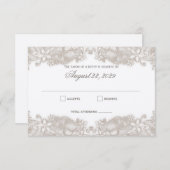 Viktorianische Floral-Lack-White-Response-Karte RSVP Karte (Vorne/Hinten)