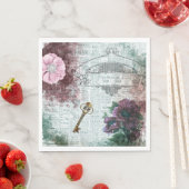 Viktorianische florale Ephemera Dekoupage Serviette (Beispiel)