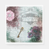 Viktorianische florale Ephemera Dekoupage Serviette (Vorderseite)