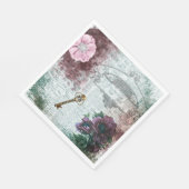 Viktorianische florale Ephemera Dekoupage Serviette (Ecke)