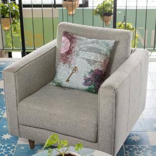 Viktorianische florale Ephemera Wohngestaltung Kissen